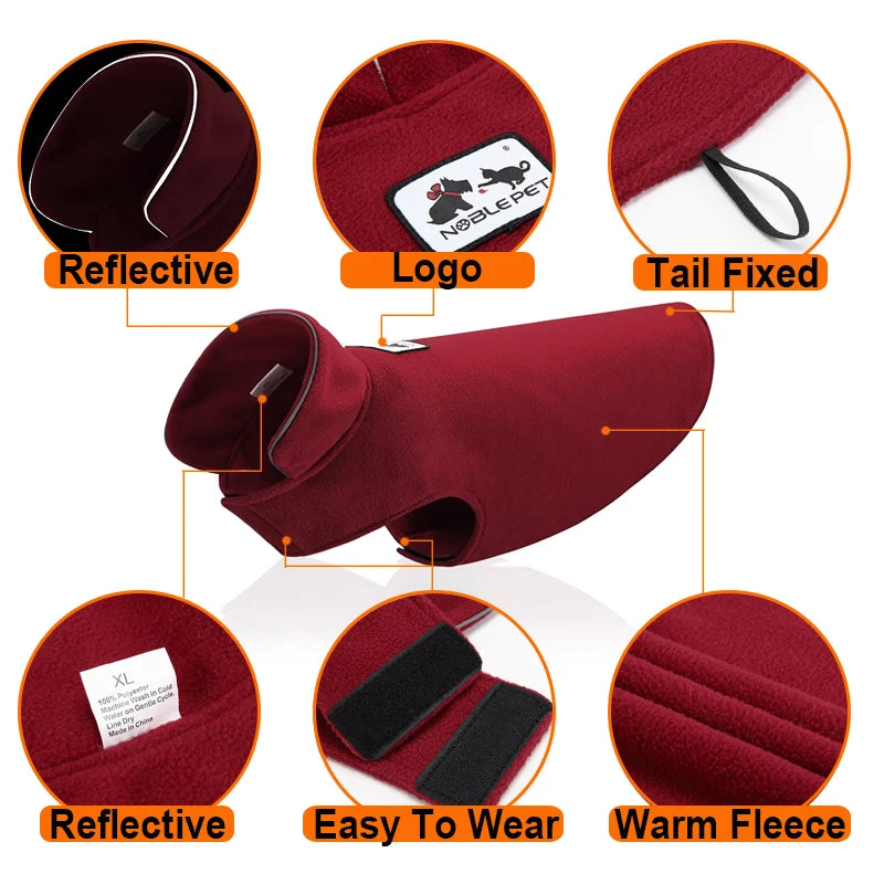 Reflective Big Dog Clothes Dog Coats Soft Fleece Jacket Winter Warm Pet Jackets For Small Large Dogs Puppy Clothes Pets Clothing
