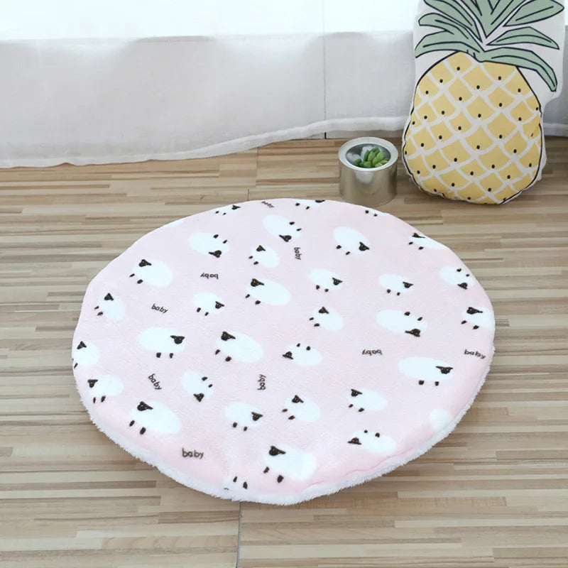 Soft Pet Dog Mat Bed Sofa Cushion Cotton Washable Round Pet Blanket Double-sided Warm Sleeping Beds For Small Medium Dogs Cats