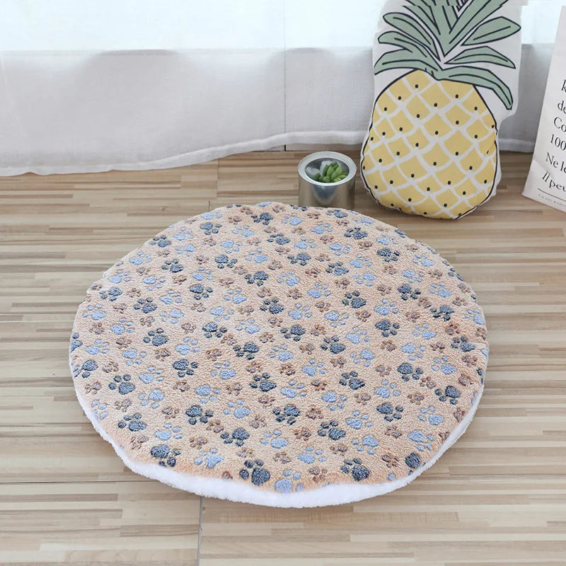 Soft Pet Dog Mat Bed Sofa Cushion Cotton Washable Round Pet Blanket Double-sided Warm Sleeping Beds For Small Medium Dogs Cats