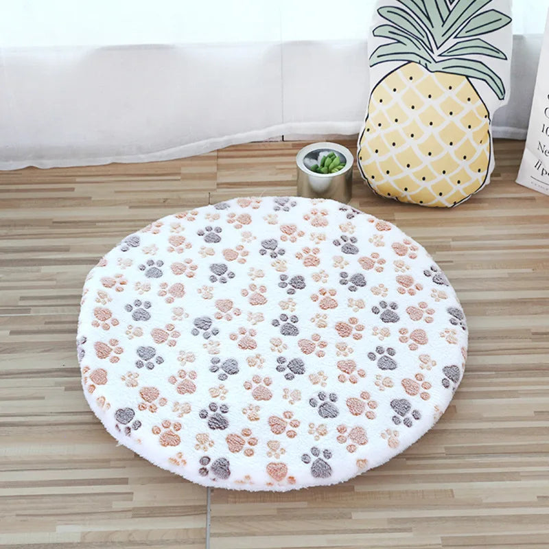 Soft Pet Dog Mat Bed Sofa Cushion Cotton Washable Round Pet Blanket Double-sided Warm Sleeping Beds For Small Medium Dogs Cats
