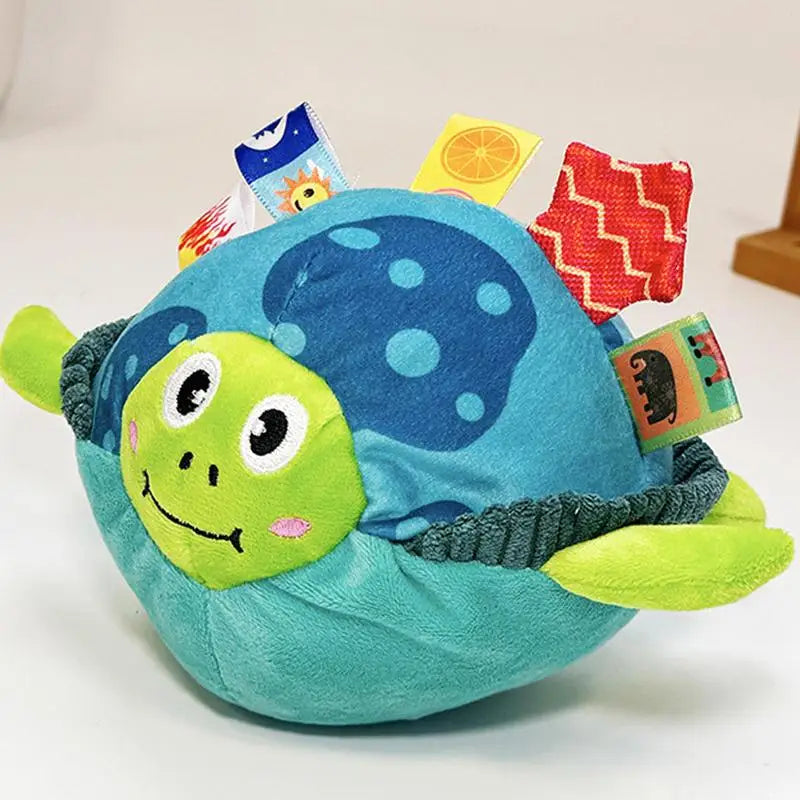 Plush Squeaky Dog Toys Tough Squeaky Teeth Toys For Pet Puppy Cute Turtle Ball Shape Design Interactive Stuffed Pet Dog Chew