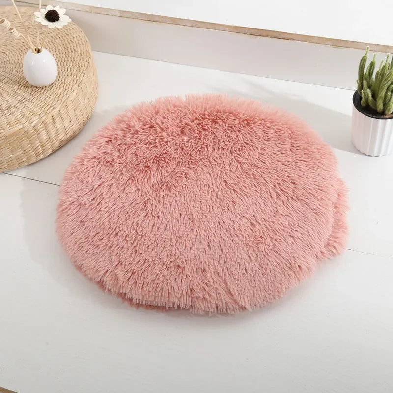 Soft Plush Round Cat Bed Mat for Small Dogs Cats Cozy Fleece Pet Sleeping Mat Kitten Puppy Nest Warm Pet Cushion Cat Accessories