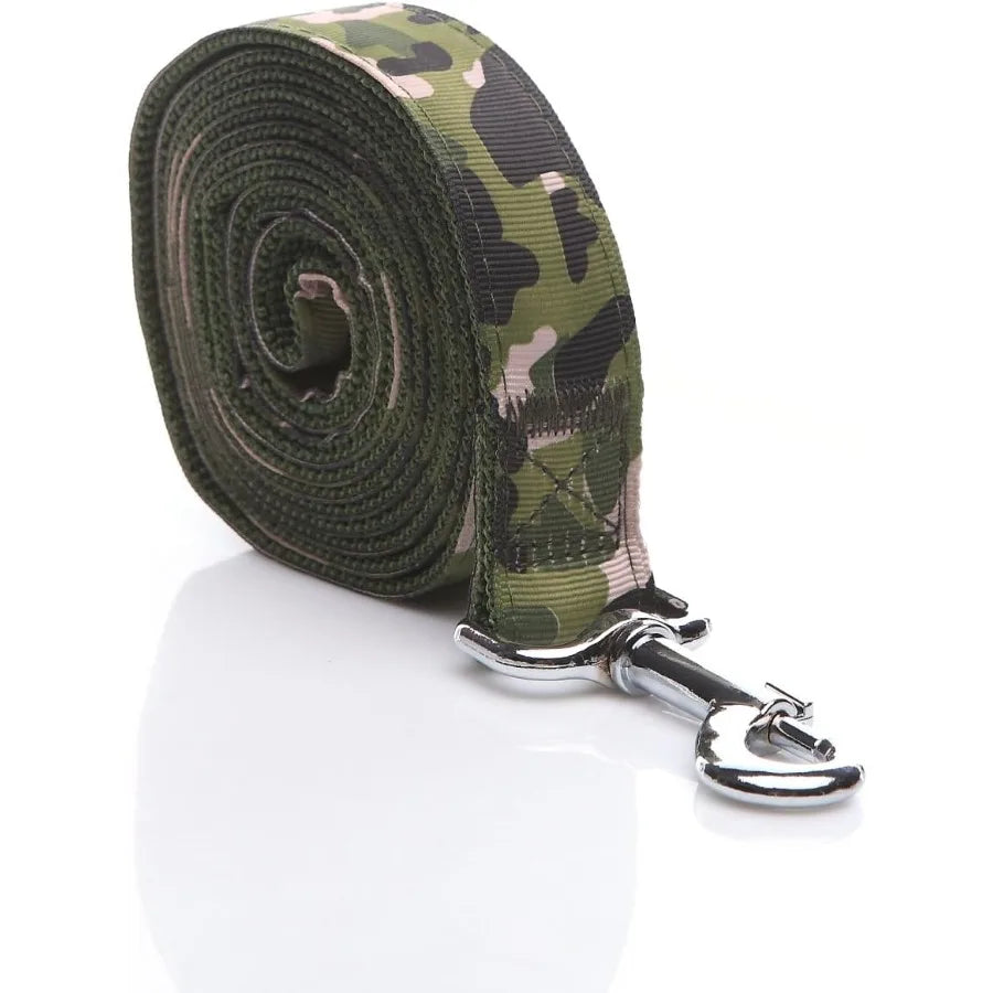 Heavy Duty Dog Leash 6 FT Long 1 Ih Wide Nylon Camouflage Green