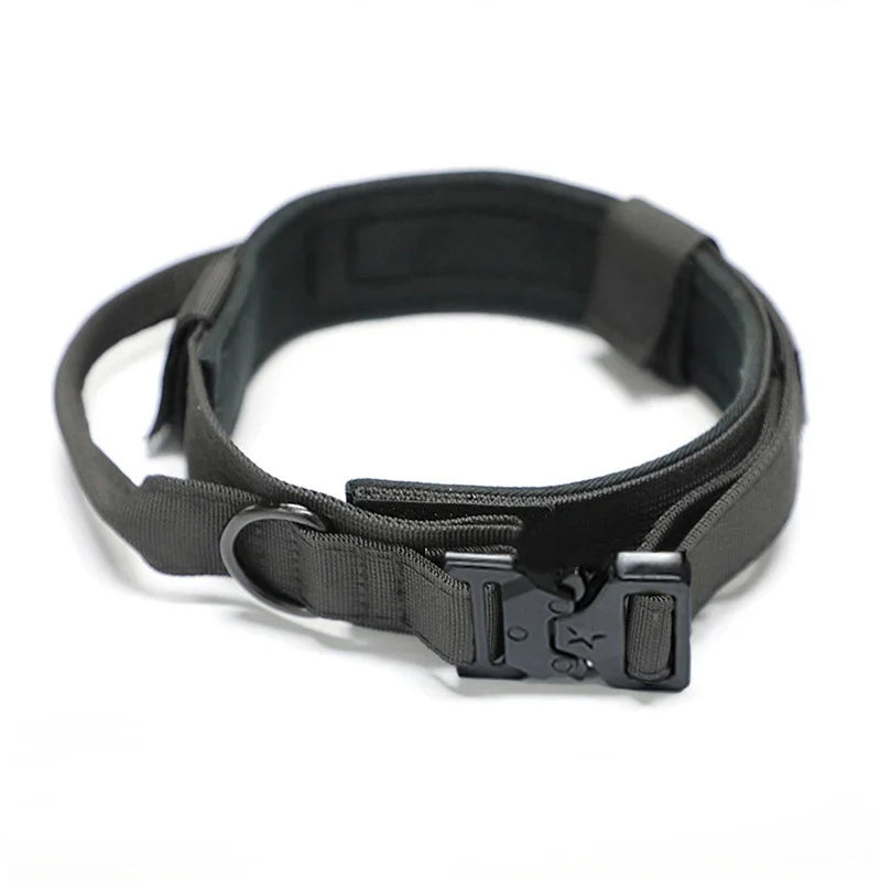 Pet Products Outdoor Tactical Dog Buckle Breathability Nylon Collar Traction Rope Adjustable Military Pets Collars