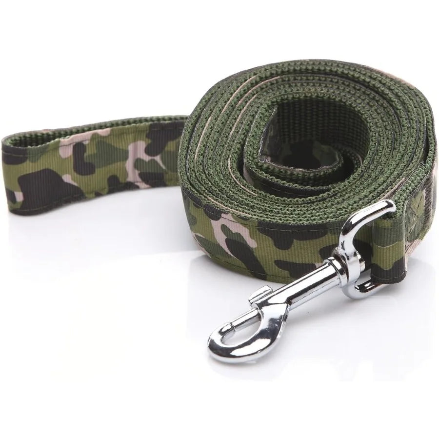 Heavy Duty Dog Leash 6 FT Long 1 Ih Wide Nylon Camouflage Green