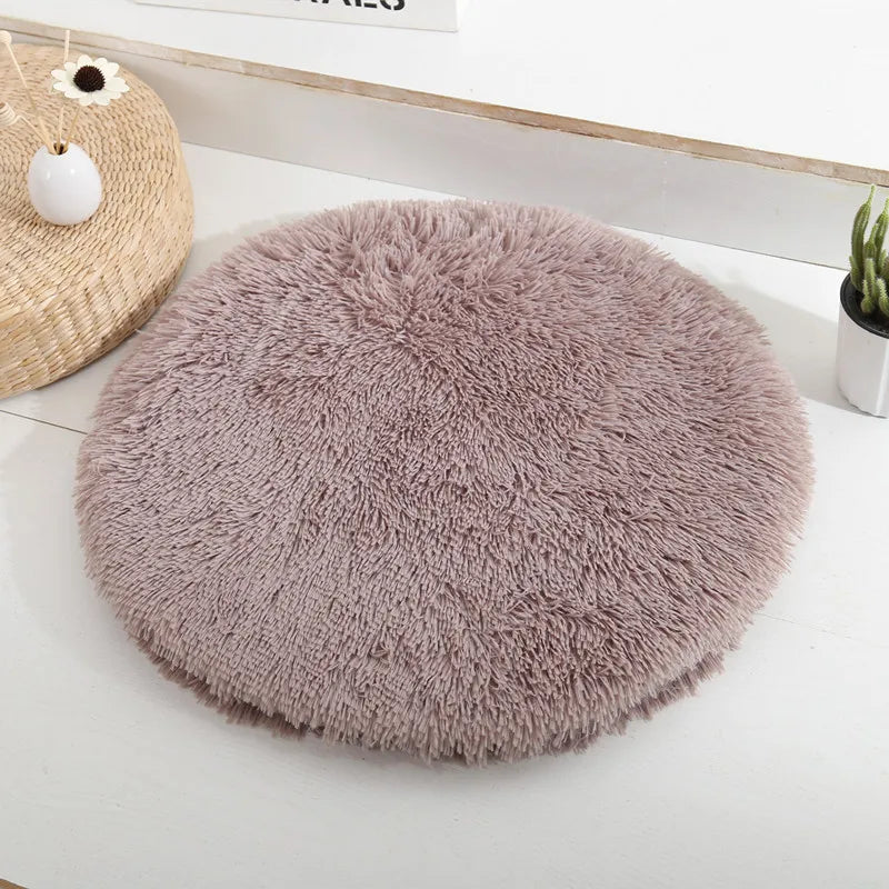 Soft Plush Round Cat Bed Mat for Small Dogs Cats Cozy Fleece Pet Sleeping Mat Kitten Puppy Nest Warm Pet Cushion Cat Accessories