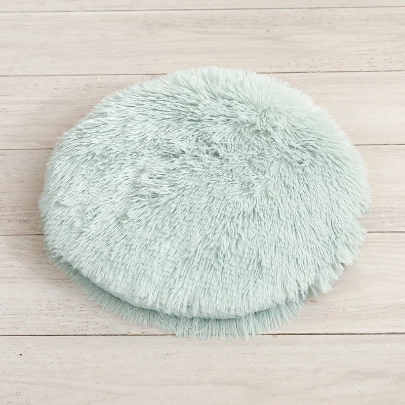 Soft Plush Round Cat Bed Mat for Small Dogs Cats Cozy Fleece Pet Sleeping Mat Kitten Puppy Nest Warm Pet Cushion Cat Accessories