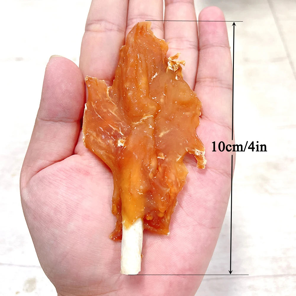 Chicken Breast Dog Treats for Small, Medium, & Large Dog - Made with Fresh Chicken and Cowhide - Healthy, and Long Lasting