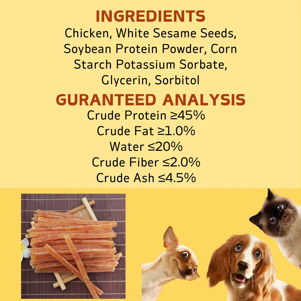 7.05oz/14.11oz(200g/400g)  Chicken Jerkey, All Natural Ingredients, Natural Dog Treats, Healthy, Easily Digestible
