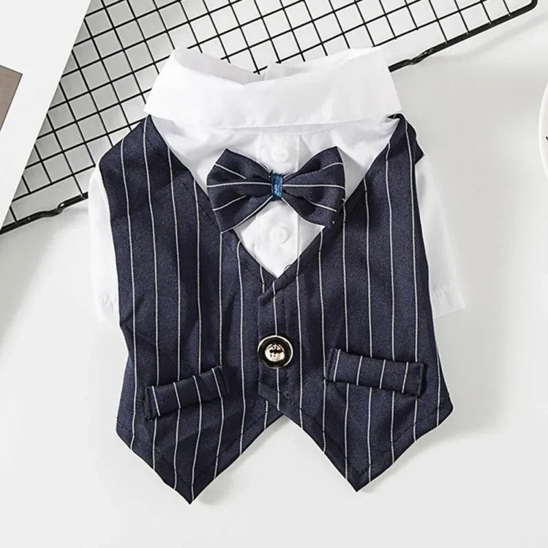 Gentleman Dog Tuxedo with Bow-tie - Spring/Summer Formal Outfit for Birthday & Wedding Parties
