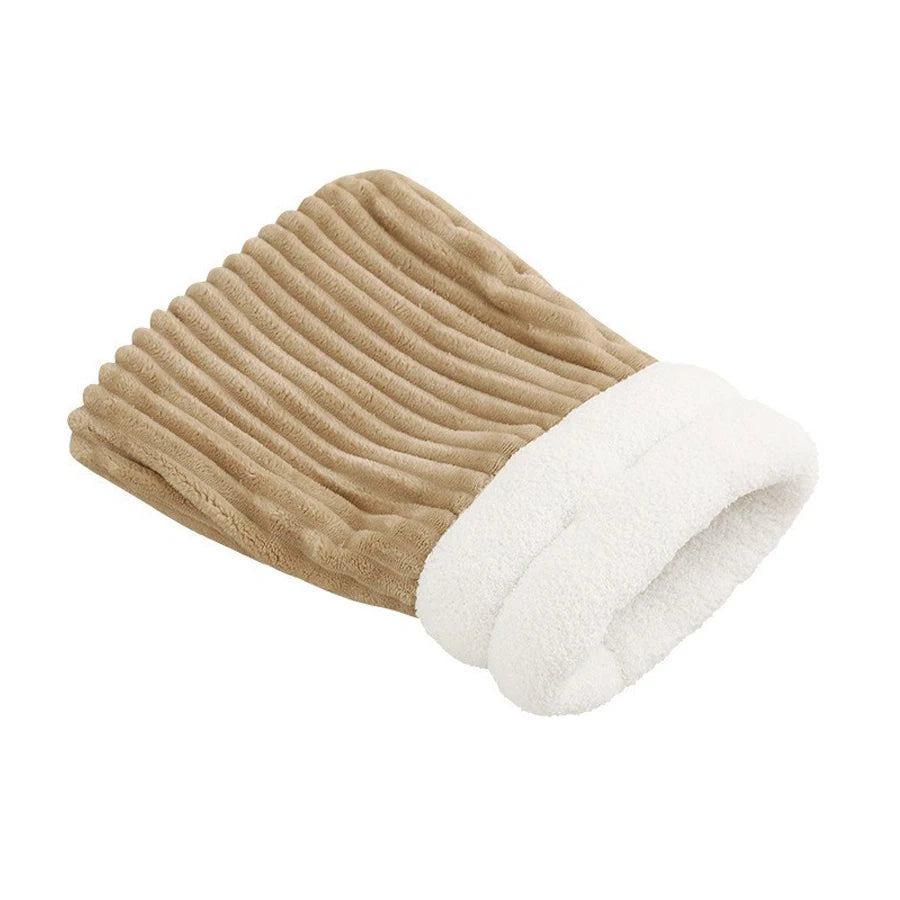 Cat Winter Sleeping Bag, Soft Plush Cat Sack, 360° Wrap Cat Cave Bed,  Uncharged, Washable Nest Bed for Indoor Cats & Small Dogs