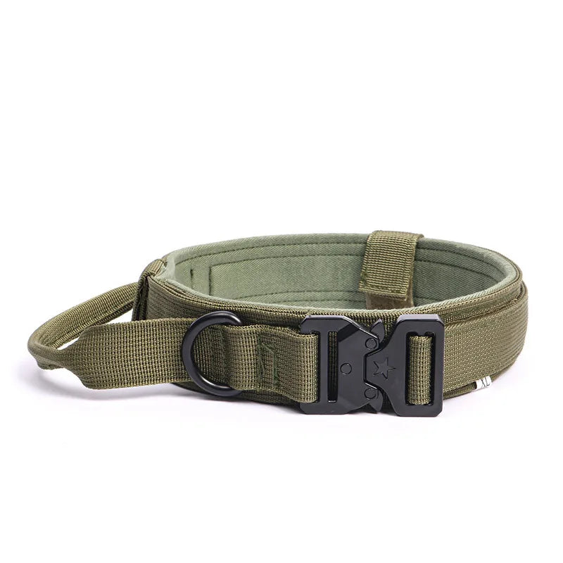 Pet Products Outdoor Tactical Dog Buckle Breathability Nylon Collar Traction Rope Adjustable Military Pets Collars