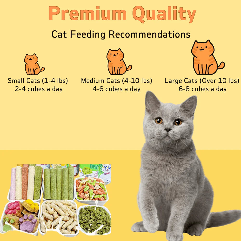 Cat Fish Shape Biscuit, Cat Treats for Hairball Support and Teeth Cleaning, Chicken Flavored Hairball Treats for Cats
