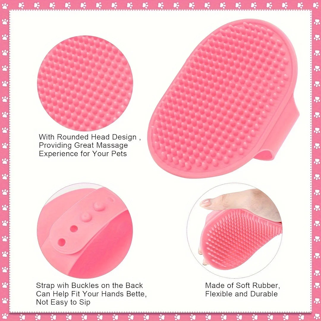 8-Piece Rabbit Grooming Kit with Silicone Brushes and Rubber Bristles - Pet Grooming Set for Small Animals - Includes Nail Clipp