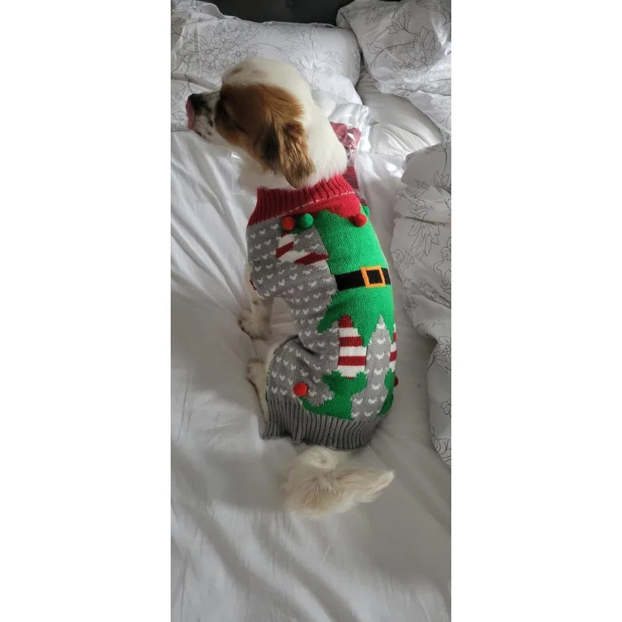 Cat Christmas Sweater Small Pet Dog Xmas Santa Claus Knitwear Warm Clothes Clown XSmall