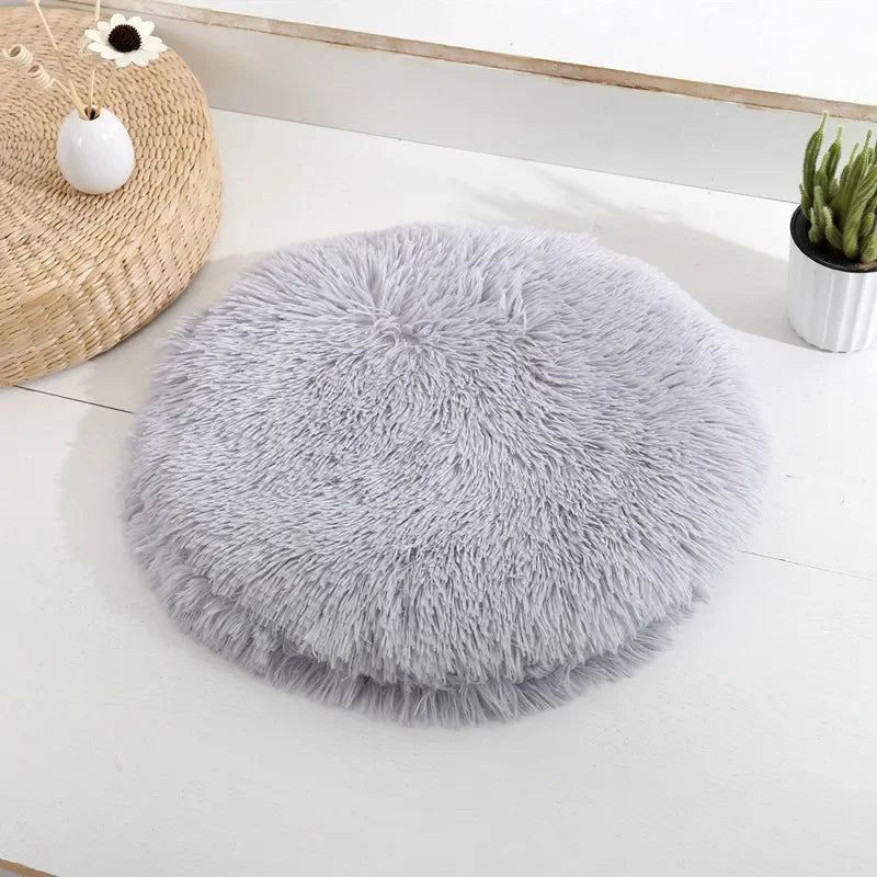 Soft Plush Round Cat Bed Mat for Small Dogs Cats Cozy Fleece Pet Sleeping Mat Kitten Puppy Nest Warm Pet Cushion Cat Accessories