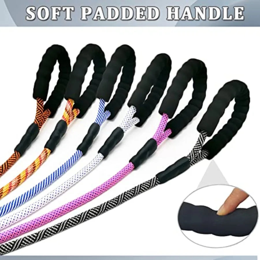 Heavy Duty Rope Dog Leash 3 4 5 6 7 8 10 12 15 FT Nylon Pet Leash Soft Padded Handle Thick Lead Leashes for Large Medium Dogs B