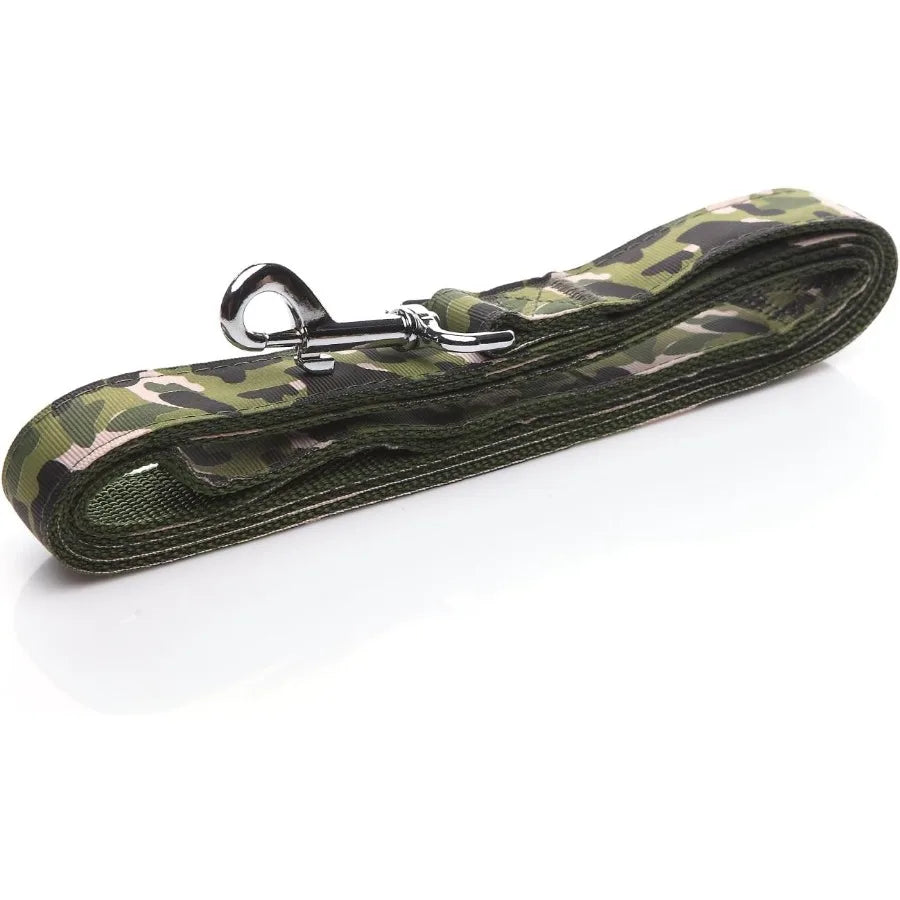 Heavy Duty Dog Leash 6 FT Long 1 Ih Wide Nylon Camouflage Green