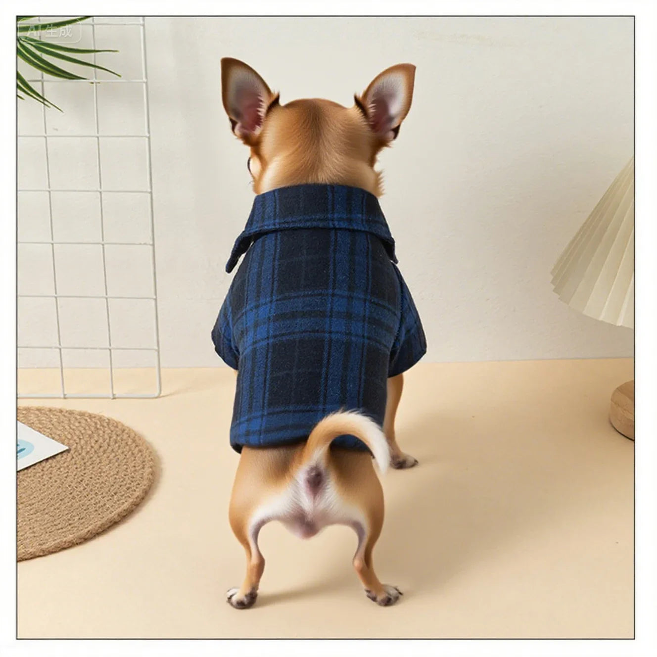 Plaid Pet Polo Shirt - Soft All-Season Holiday Outfit for Small Dogs & Cats