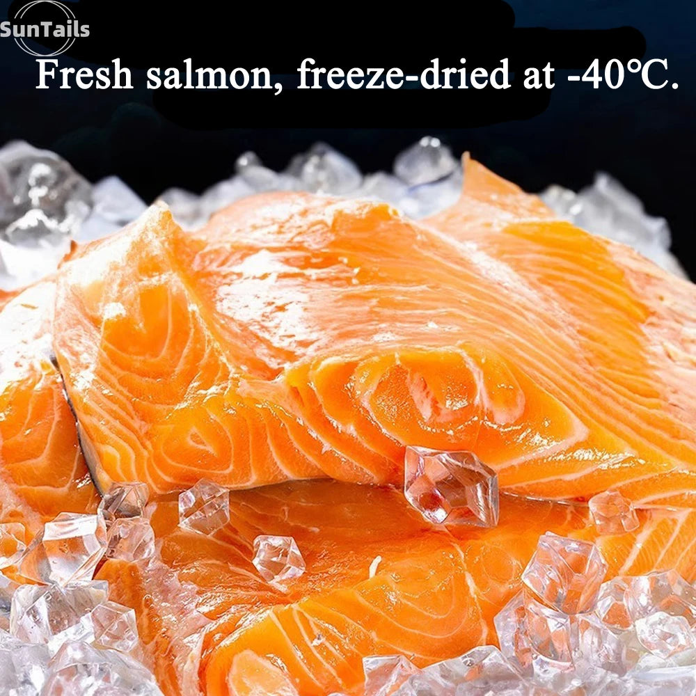 Freeze Dried Salmon Cat and Dog Treats, Wild Caught, Single Ingredient | Natural High Value | Gluten Free, Grain Free