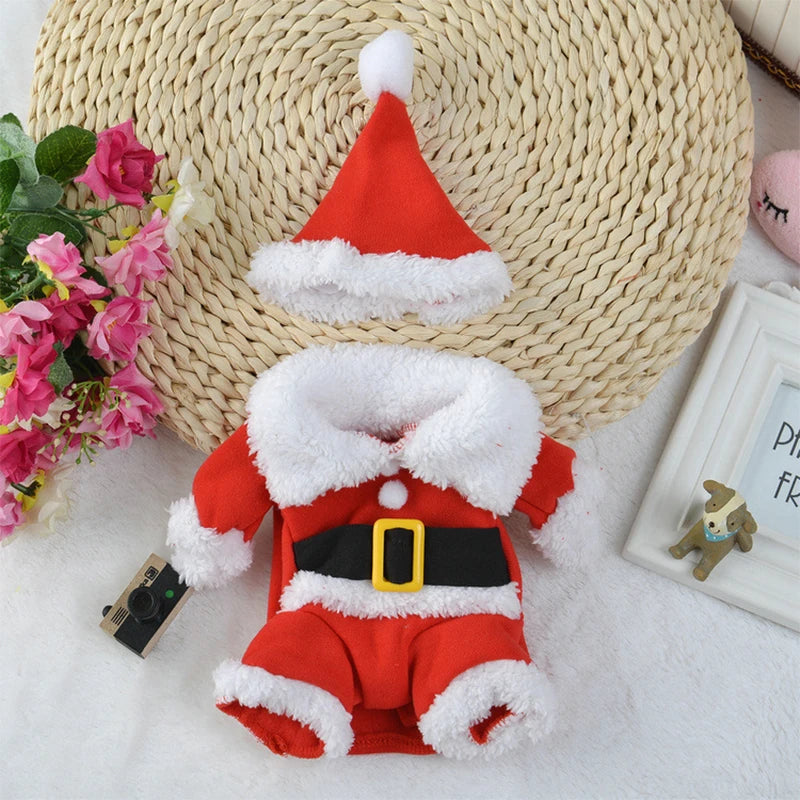 Cute Dog Santa Claus Outfit Christmas Costume for Small Dogs Cats Yorkie Cosplay Clothes Dress Up Jumpsuit Party Gifts Supplies