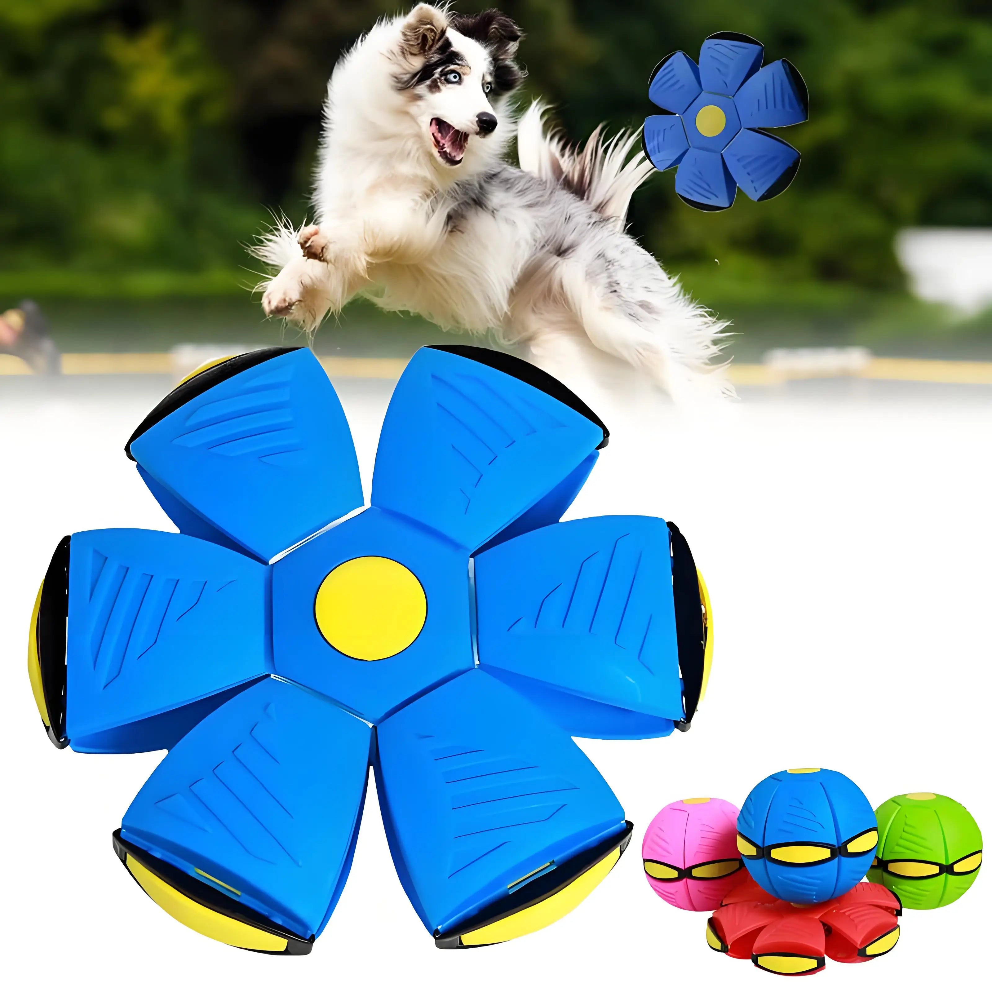 Interactive Bounce Ball Pet Toy, Automatic Deformation Magic Soccer Ball for Cats & Dogs - Chew-Resistant