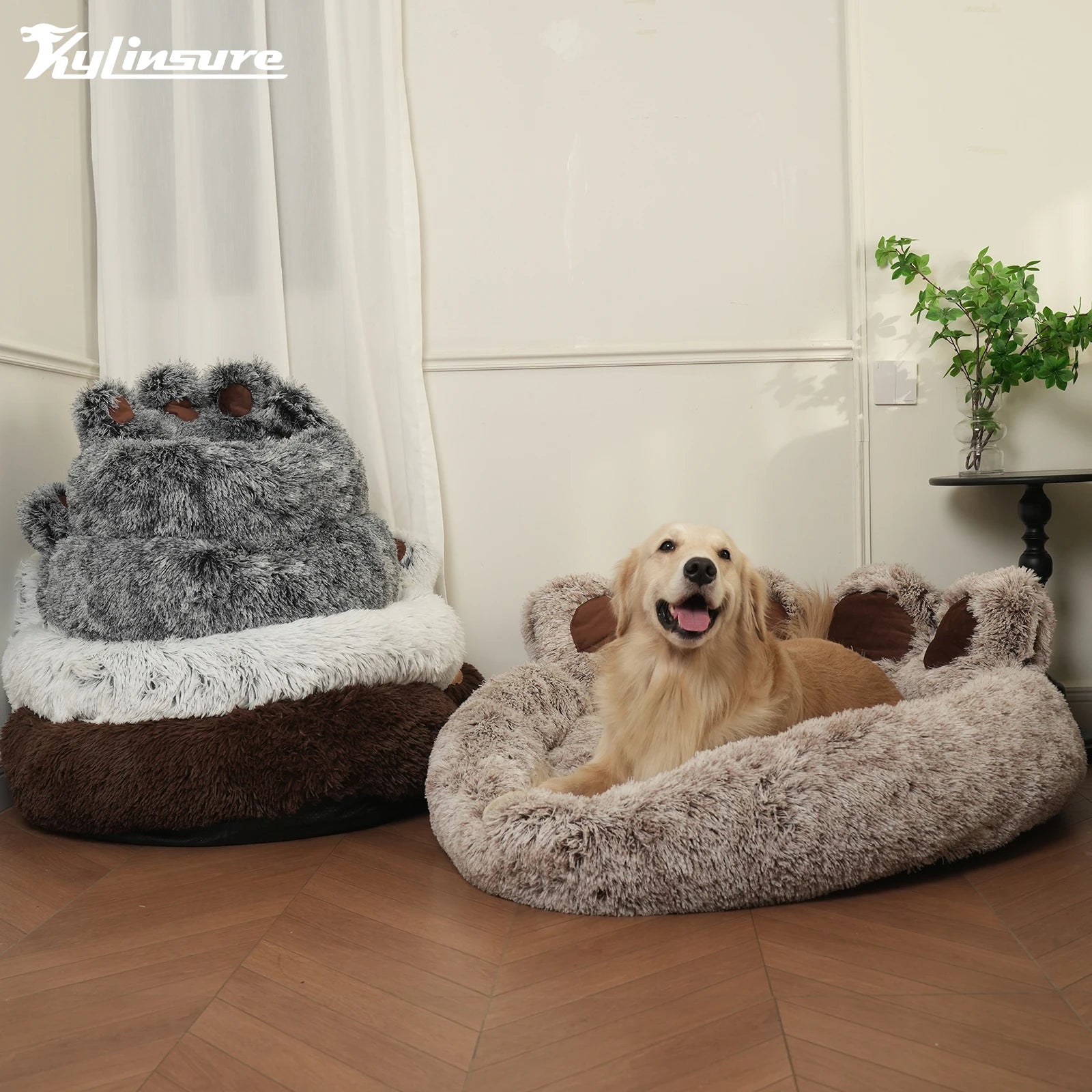 Kylinsure Round Plush Orthopedic Donut Dog & Cat Bed
