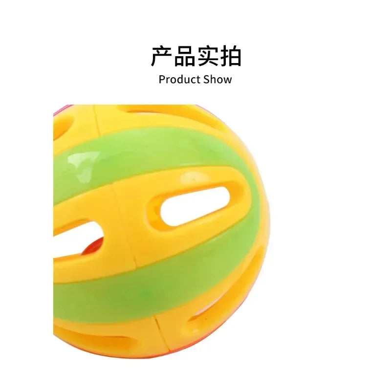 Cat Toys Colorful Splicing Bell Ball Large Cat Toys Cat Self Hi Bell Pet Toys Pet Supplies Random Colors