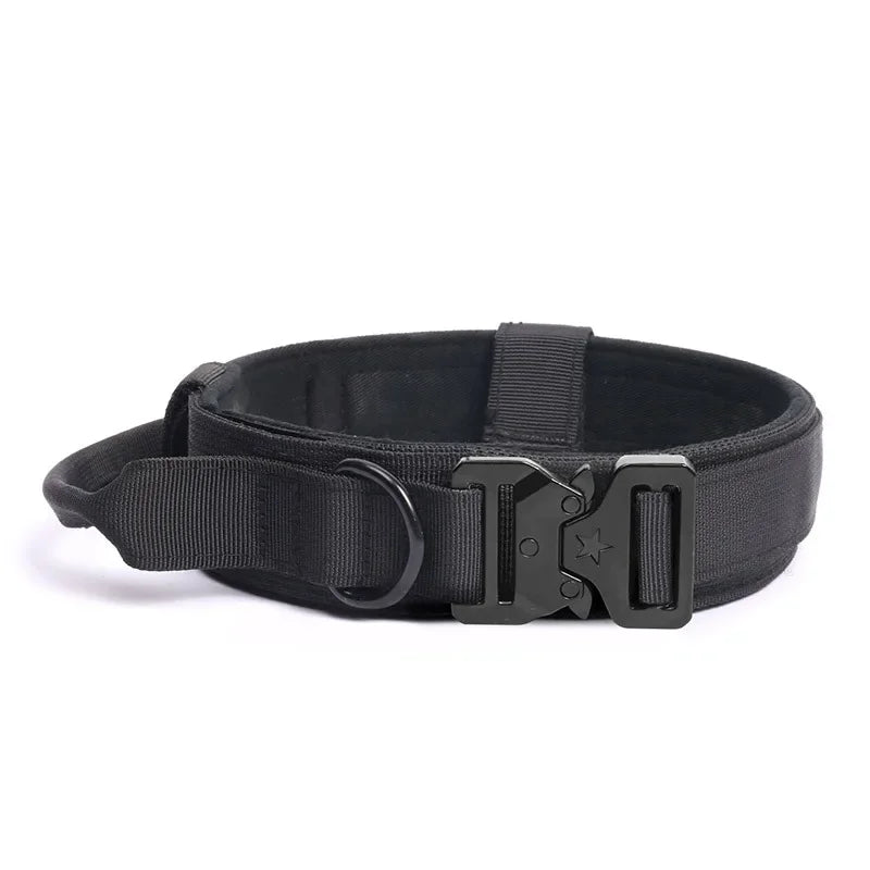 Pet Products Outdoor Tactical Dog Buckle Breathability Nylon Collar Traction Rope Adjustable Military Pets Collars