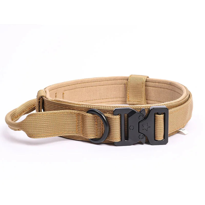 Pet Products Outdoor Tactical Dog Buckle Breathability Nylon Collar Traction Rope Adjustable Military Pets Collars
