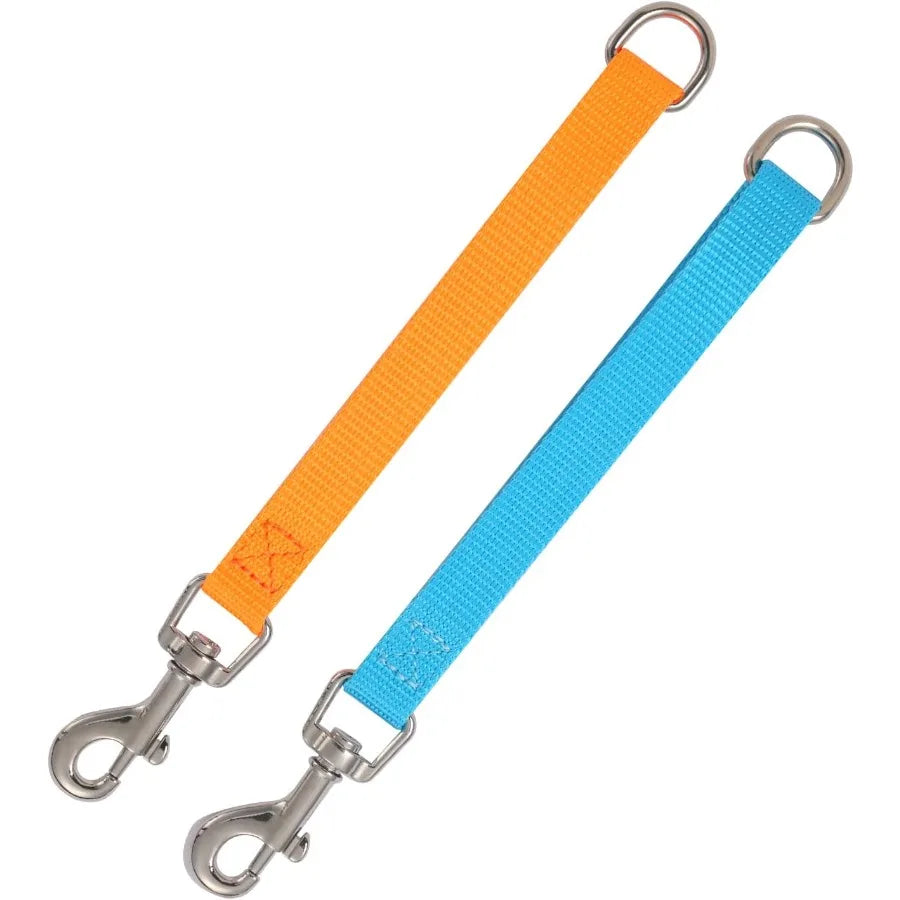 Short Dog Leash 2PCS Traffic Leashes 8" Pet Lead Training Pets Leads Dogs Grab Tab Orange and Sky Blue Dog Lead for Indoor Outd