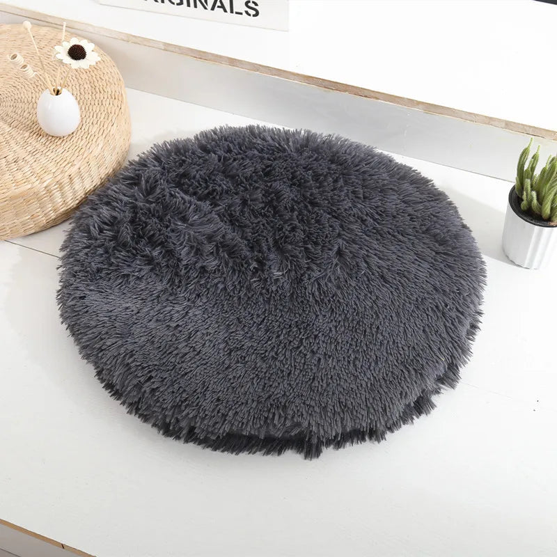 Soft Plush Round Cat Bed Mat for Small Dogs Cats Cozy Fleece Pet Sleeping Mat Kitten Puppy Nest Warm Pet Cushion Cat Accessories