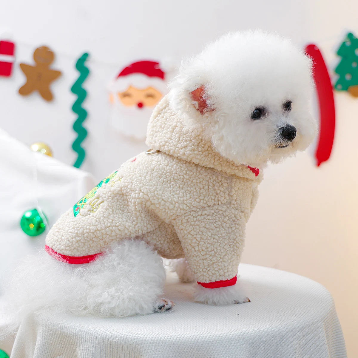 Autumn and Winter First Christmas Sweater Pet Cat Dog Clothes Autumn and Winter Thickened Thermal Hoodie