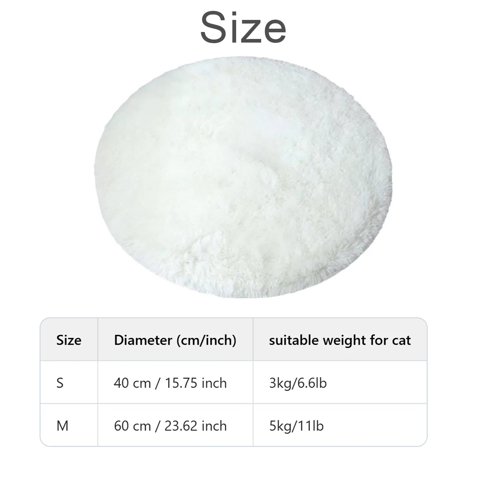 Soft Plush Round Cat Bed Mat for Small Dogs Cats Cozy Fleece Pet Sleeping Mat Kitten Puppy Nest Warm Pet Cushion Cat Accessories