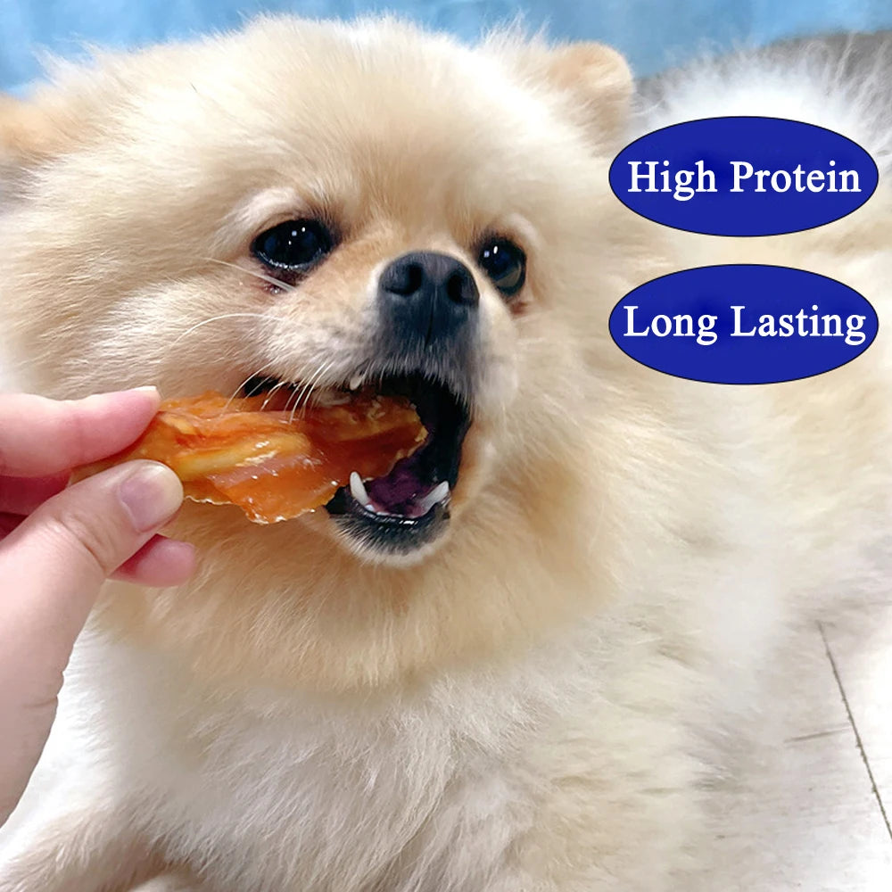 Chicken Breast Dog Treats for Small, Medium, & Large Dog - Made with Fresh Chicken and Cowhide - Healthy, and Long Lasting