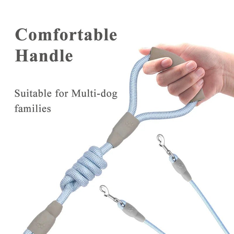 150cm/59.06in Strong Dog Leash Pet Dual Dog Leash Soft Handle Puppy Leash for Small Medium Large Dogs Dog Accessories