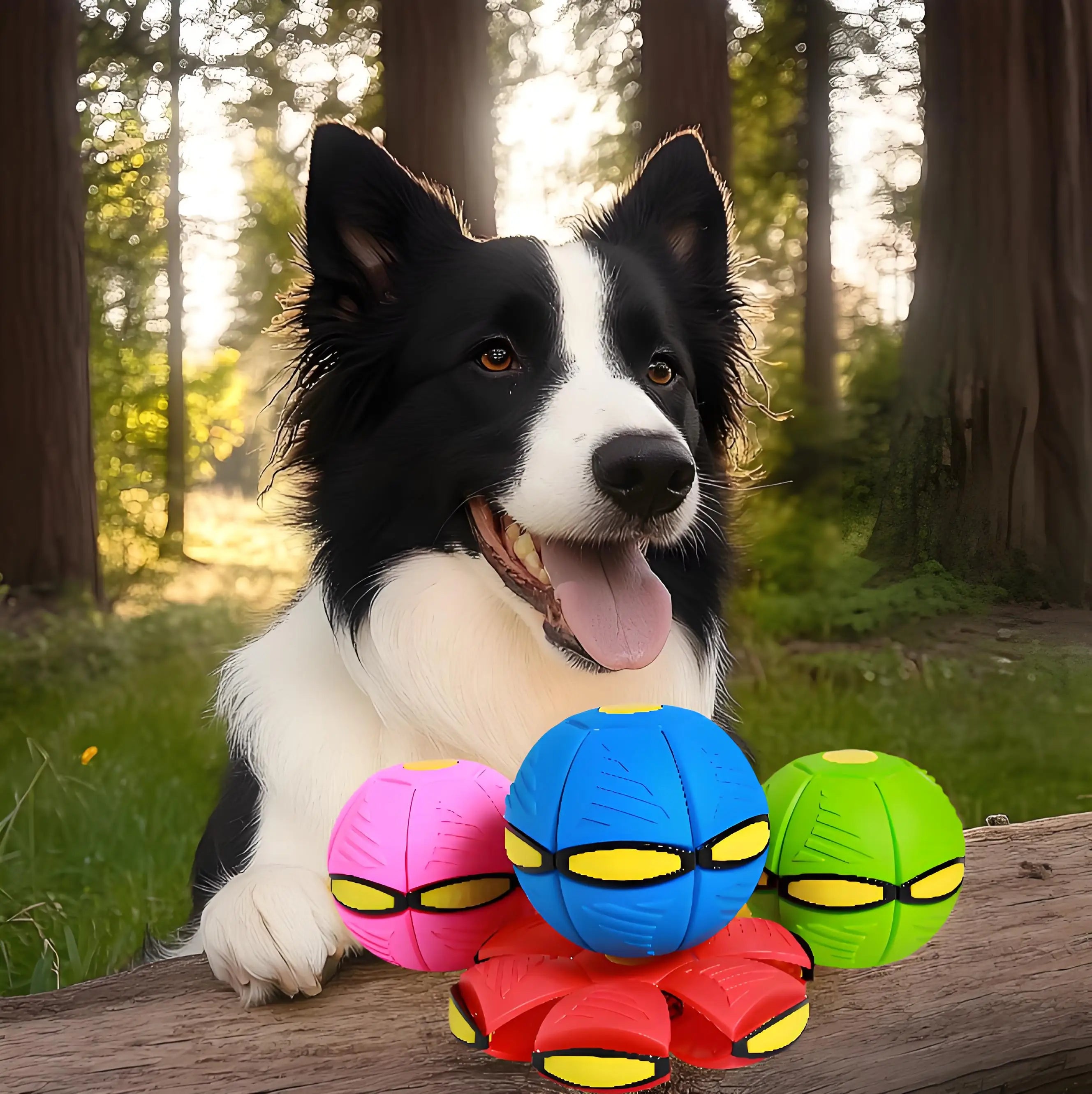 Interactive Bounce Ball Pet Toy, Automatic Deformation Magic Soccer Ball for Cats & Dogs - Chew-Resistant