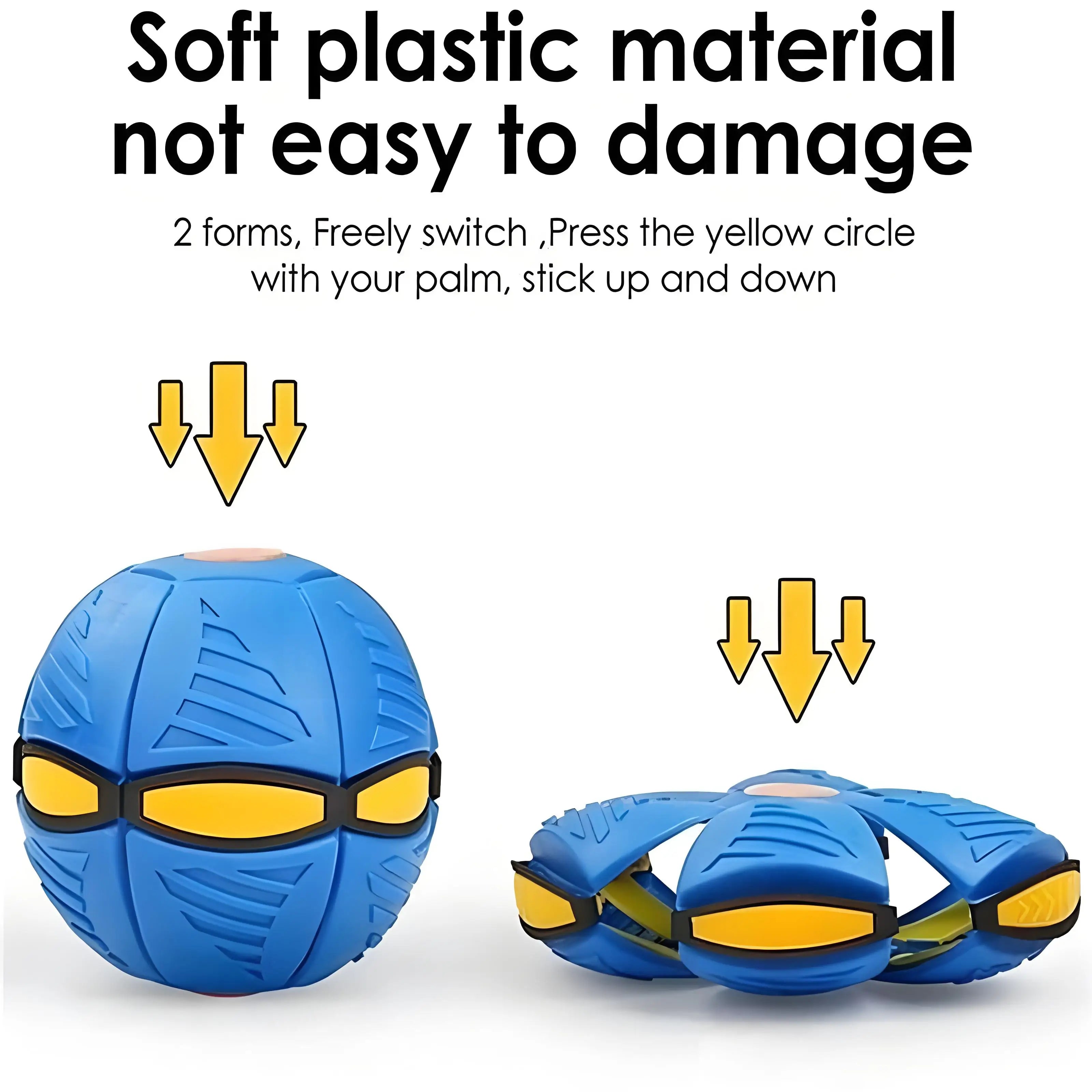 Interactive Bounce Ball Pet Toy, Automatic Deformation Magic Soccer Ball for Cats & Dogs - Chew-Resistant