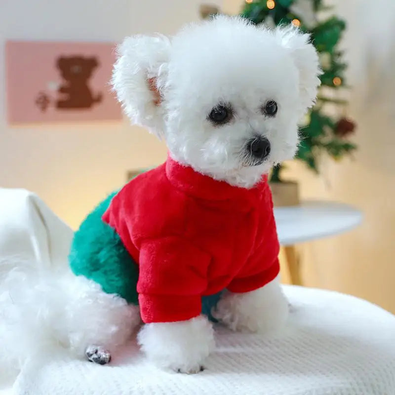 Christmas Pet Dress for Small Middle Dogs Christmas Tree Dress Xmas Clothes new years warm autumn winter Outfits pet supplies